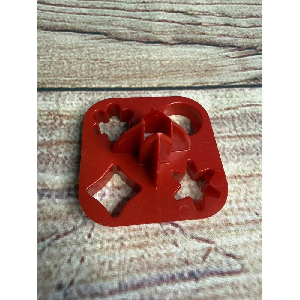 Vintage Tupperware 730 Mini Cookie Cutter 4 Shape Plastic Red